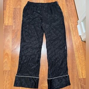 Victoria's Secret Black and pink Satin Pajama Pants large